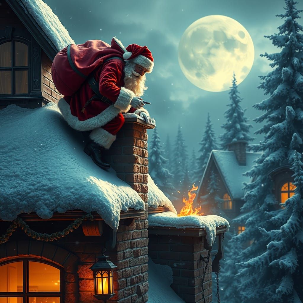 Santa Ascends Through a Majestic Winter Wonderland in Grandi...
