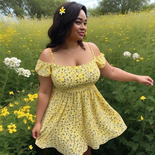 Woman in Floral Summer Dress