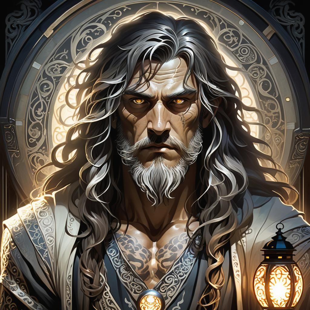 Dark Fantasy Brute in Art Nouveau Anime Style