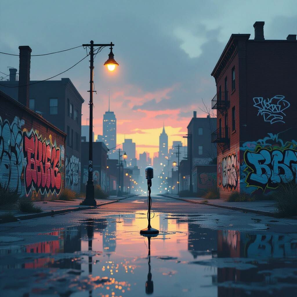 Hip Hop Album Art: Cityscape at Dusk