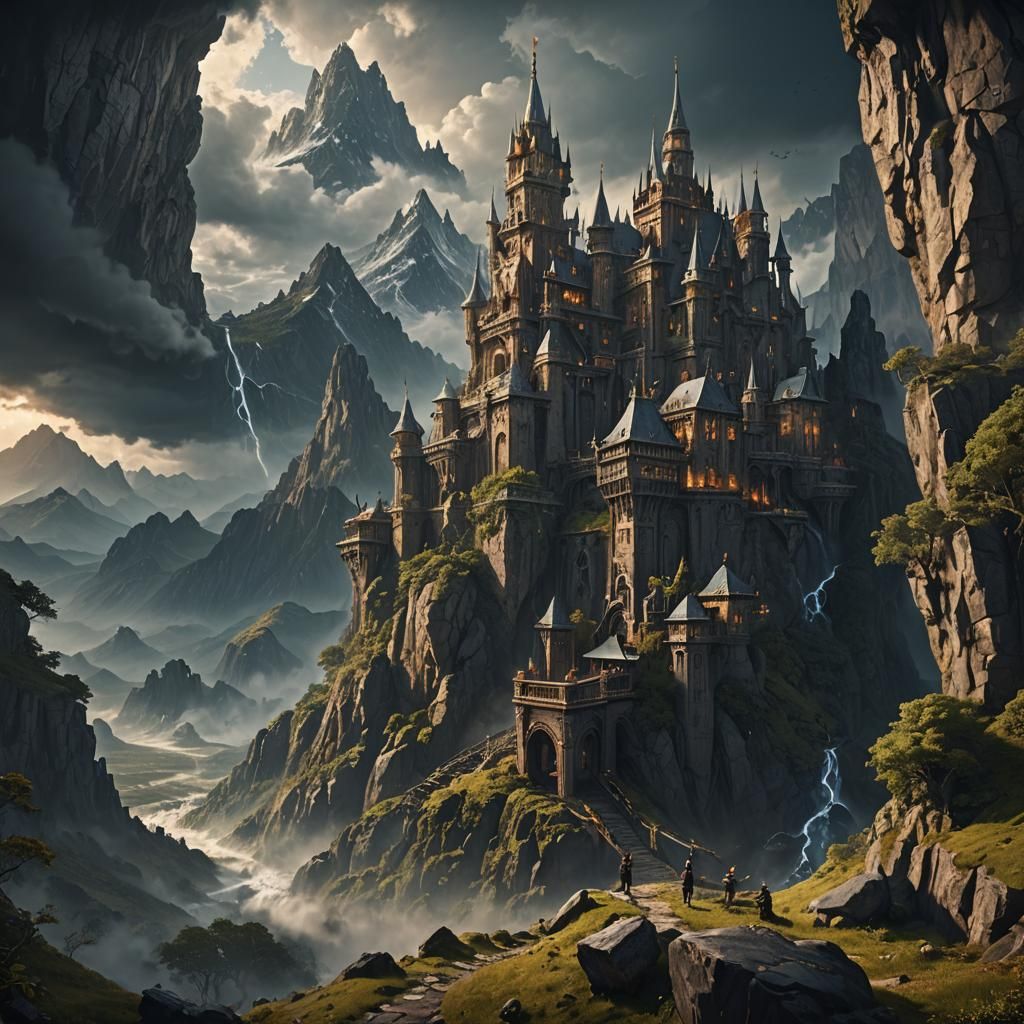 Couple on Mountain During Lightning Storm