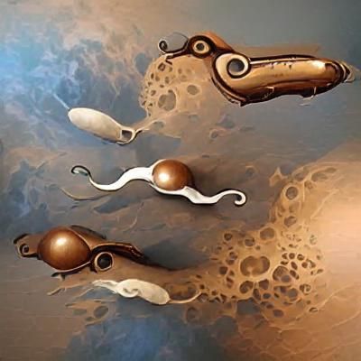 Hyperrealistic Steampunk Sperm Cell Illustration
