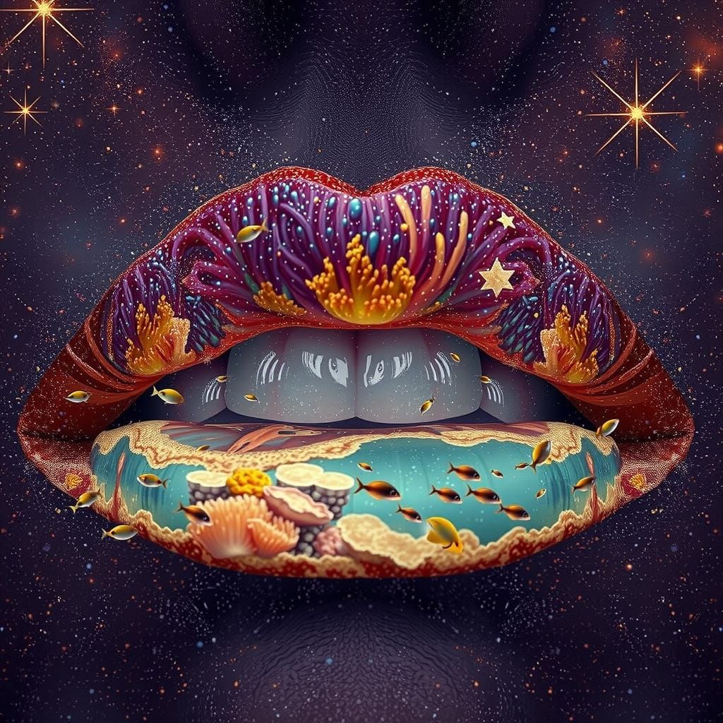 Cosmic Surreal Portrait in Hyper-Realistic Detail