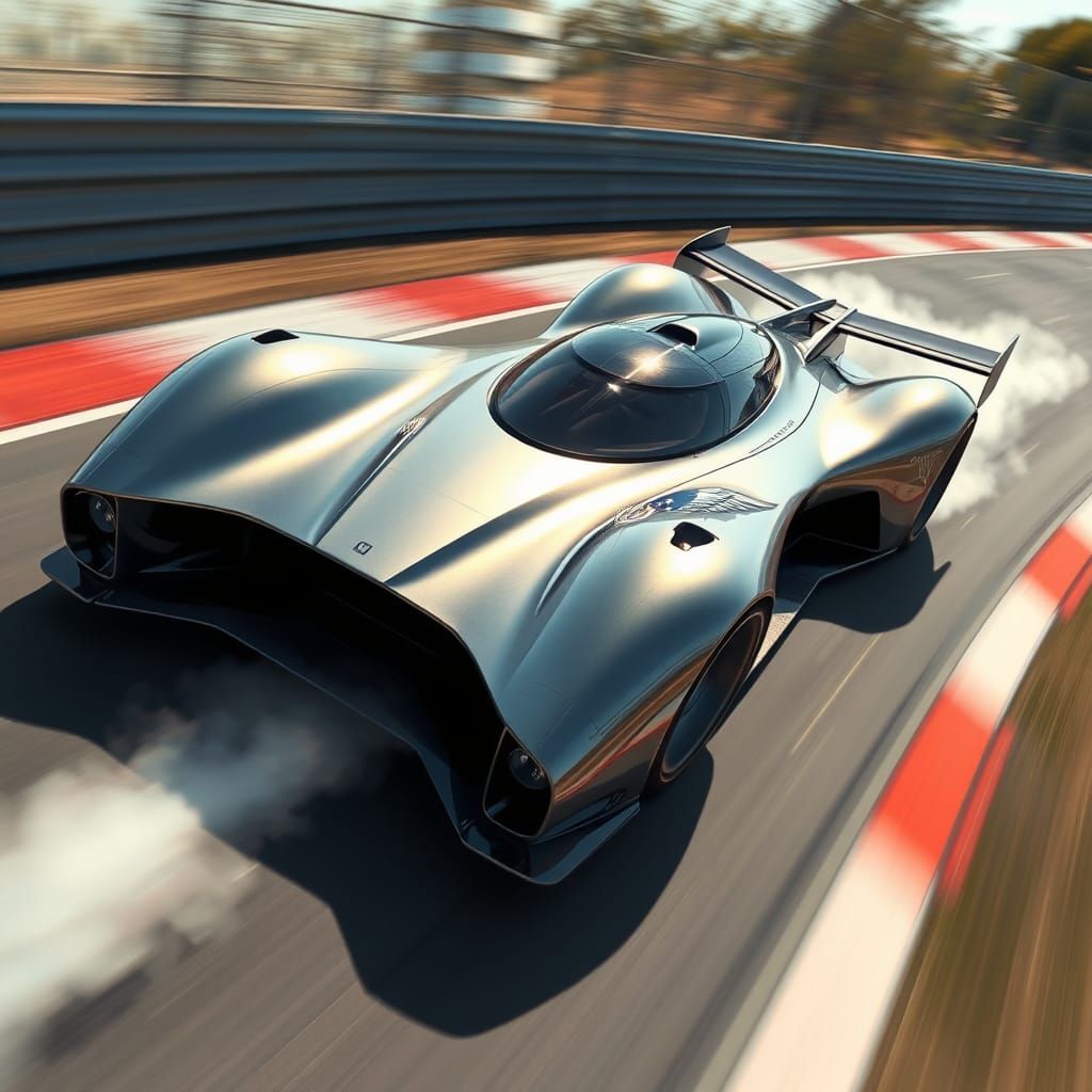 Futuristic Demo Car in High-Speed Action