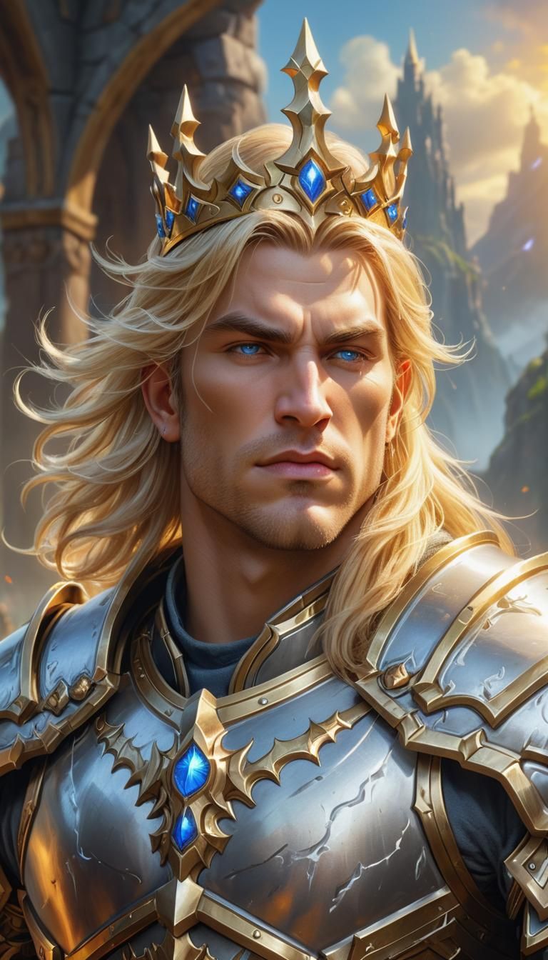 Epic Paladin in Divine Light, Warcraft Style