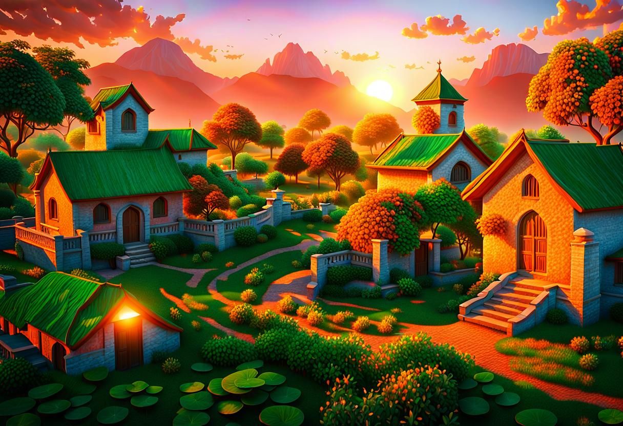 Sunset Over Nila Asman and Ak Ghaon Trees