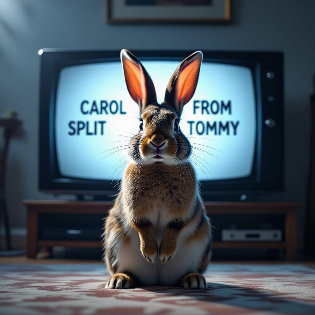 Rabbit Watches TV Announcing Carol Split from Tommy