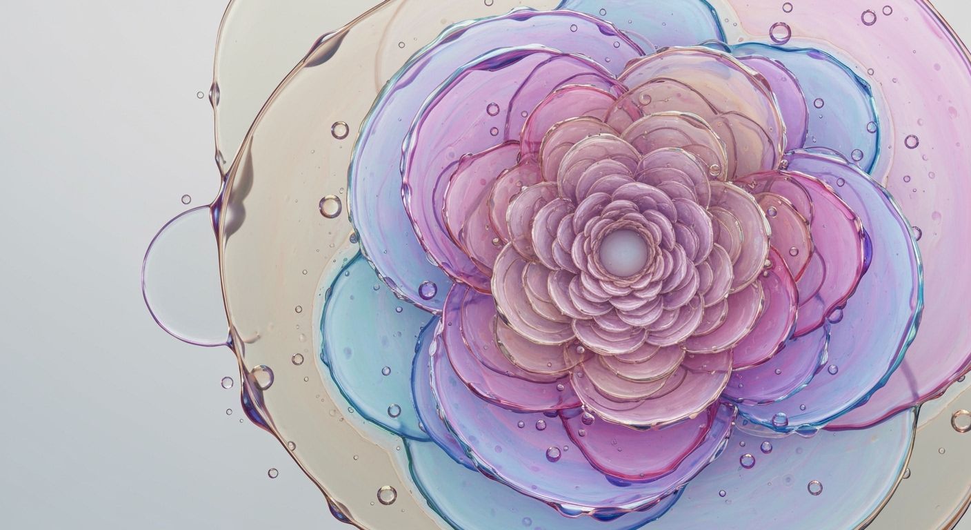 Hyper-Realistic Abstract Liquid Flower in Pastel Hues