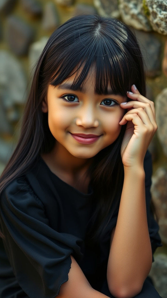 Introspective Girl in Natural Light, Vermeer Style