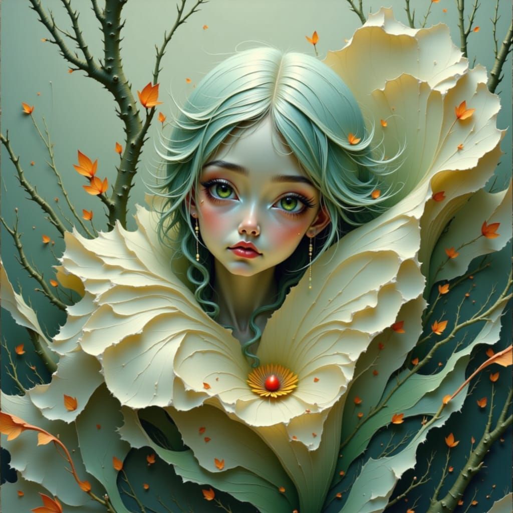 Couple Amidst Elements in Dramatic Artistic Style