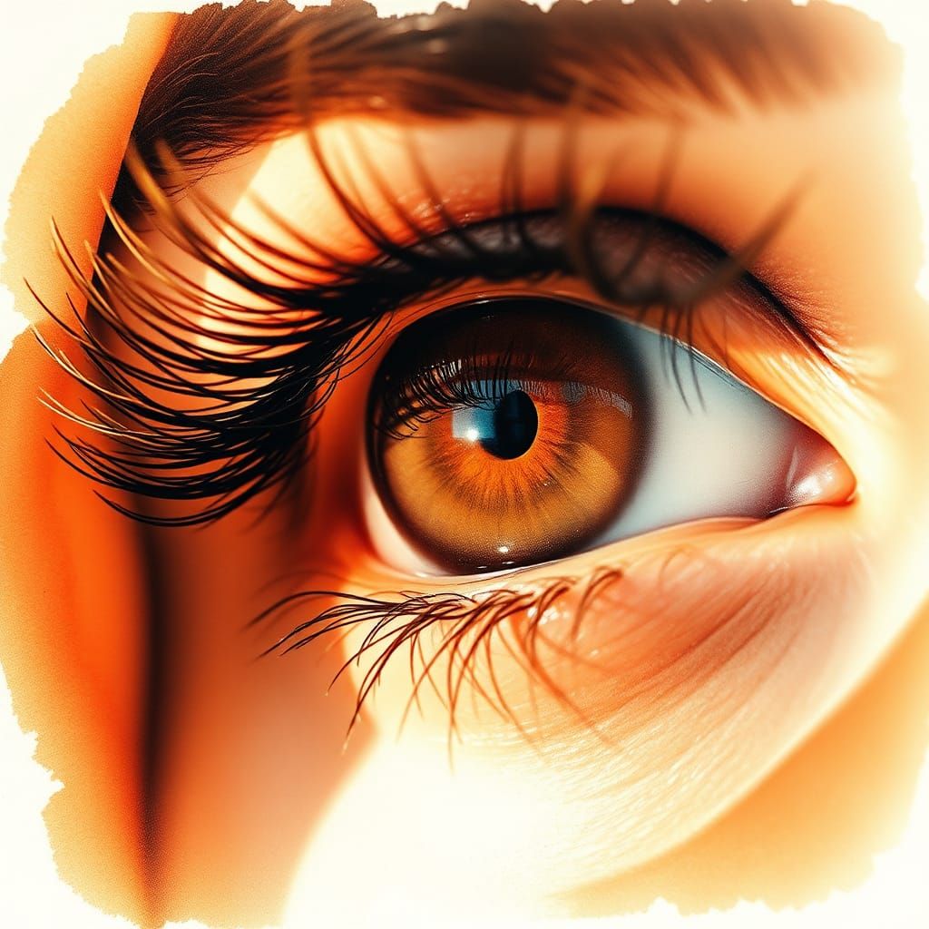 Mystical Arab Woman's Eye in Watercolor