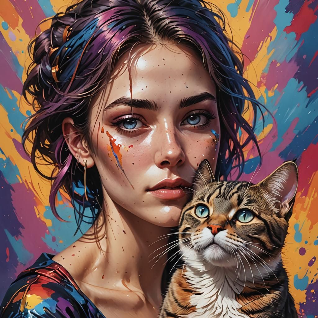 Hyperrealistic Bisexual Cat Lover Concept Art