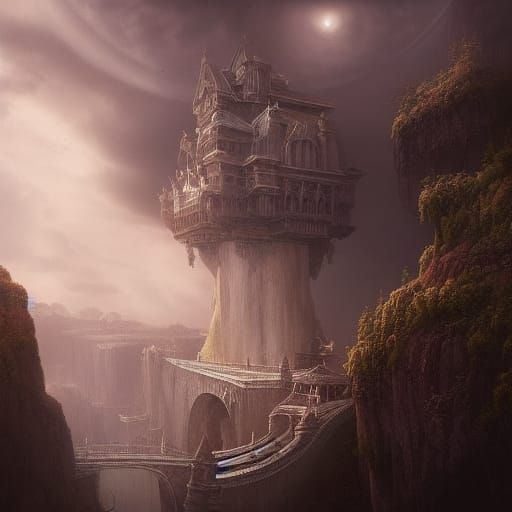 Dramatic Maximalist Digital Matte Painting