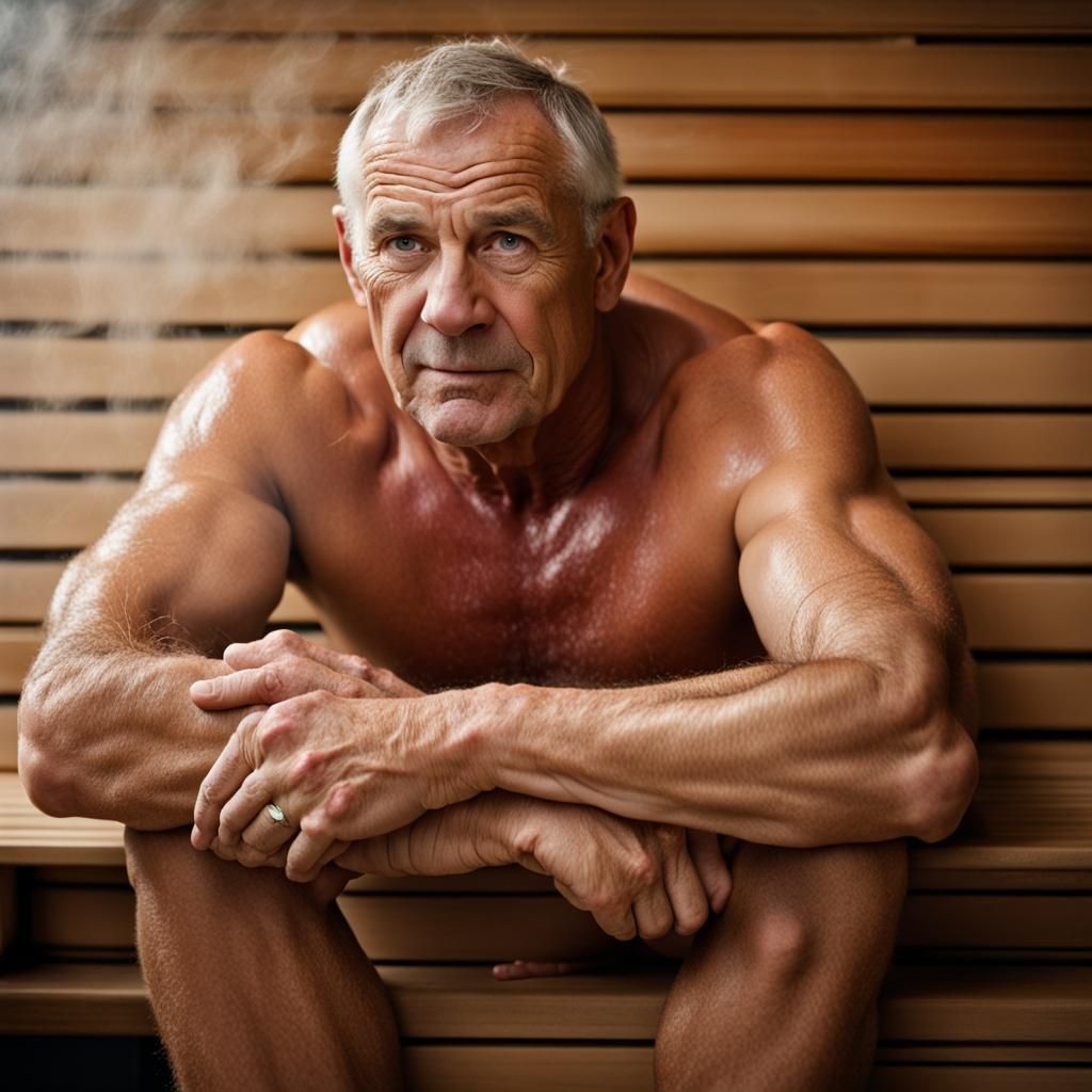Men in Sauna: Professional Portrait Photography