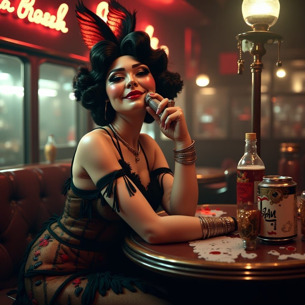 1920s Diner Scene with Flapper Dresses