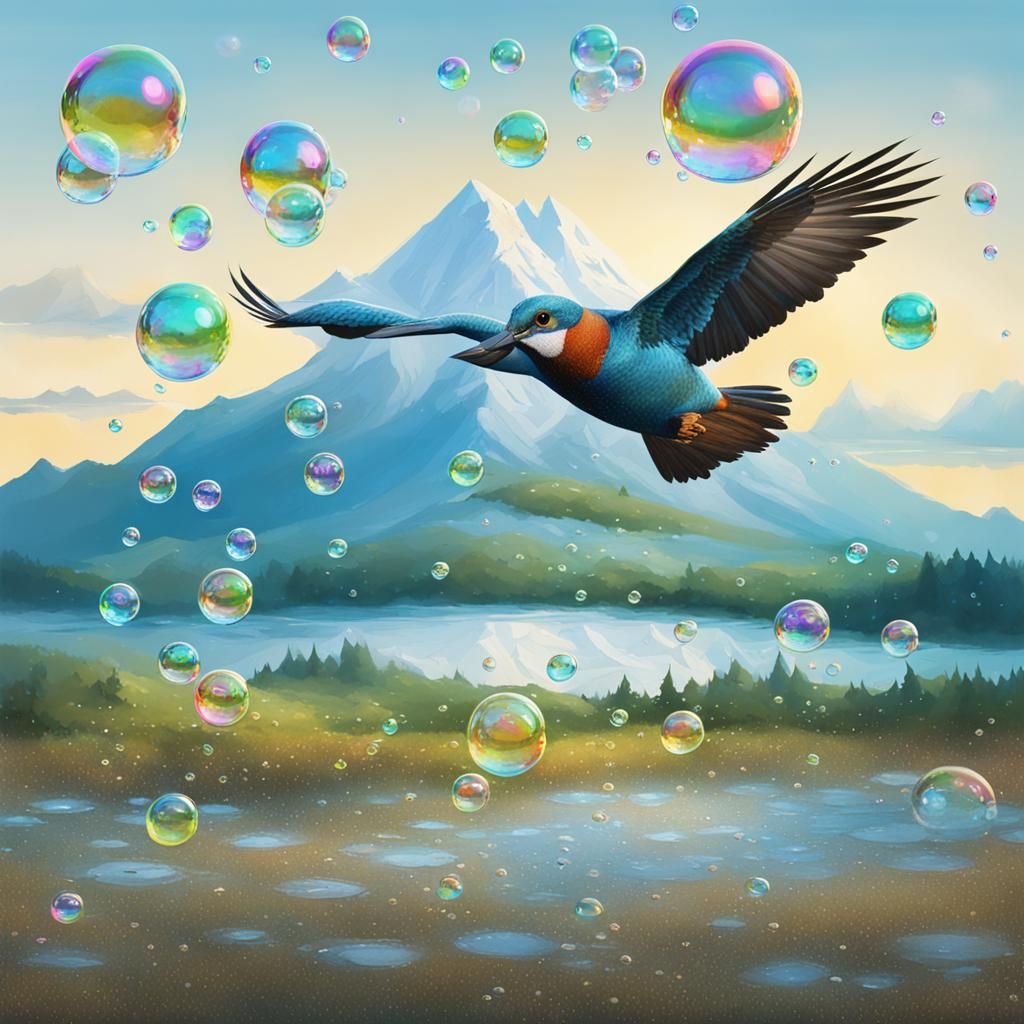 Reflecting Bubbles Abstract Design