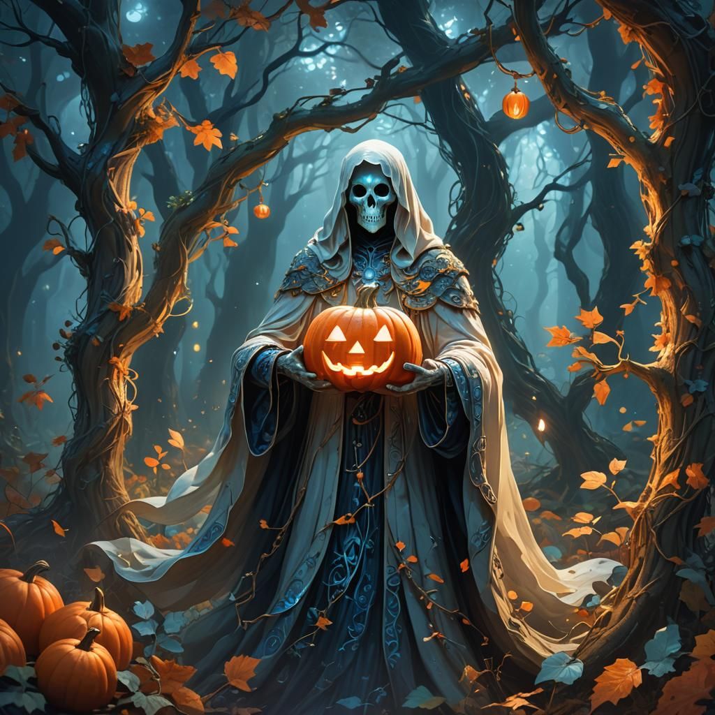 Kind Ghost in Magical Forest Concept Art