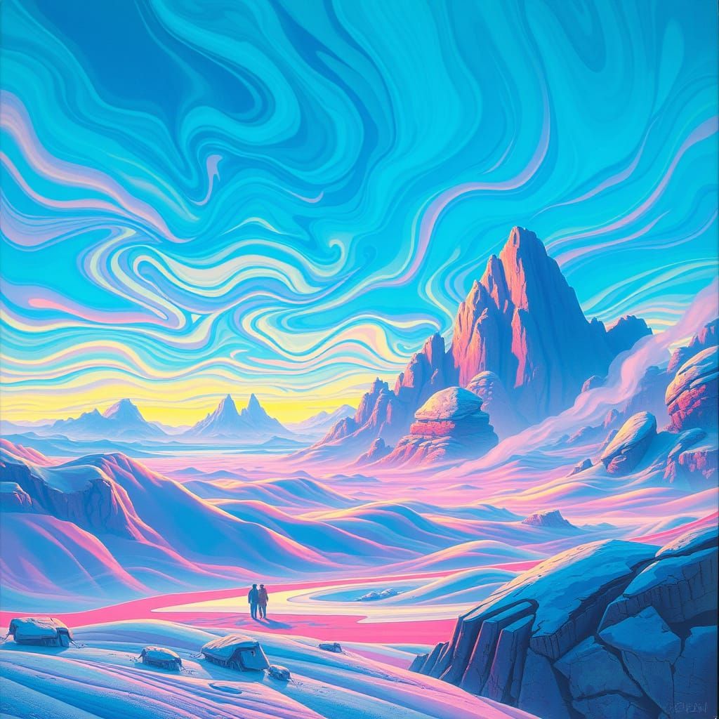 Cerulean Hues: Dreamy Ethereal Landscape