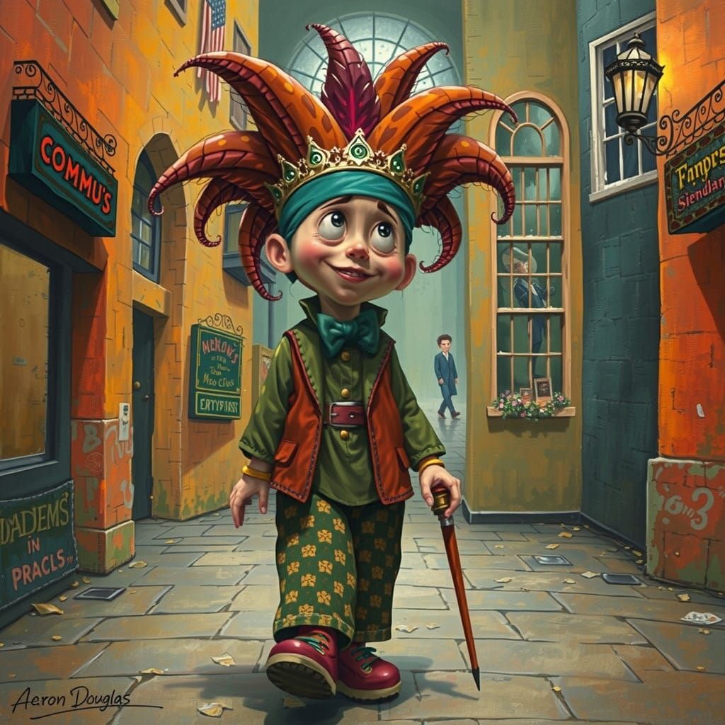 Whimsical Boy in Vibrant Dreamscape