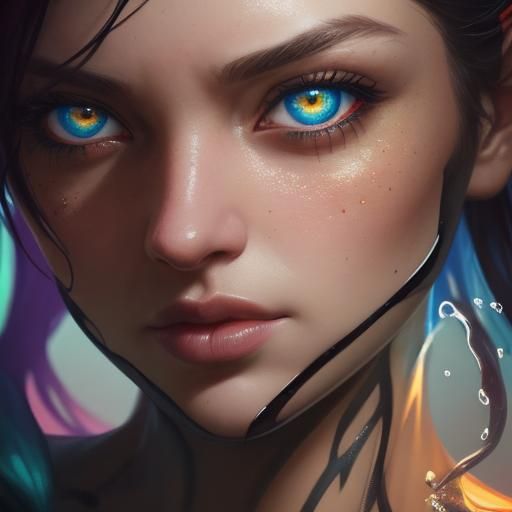 Hyperrealistic Eye in Splash Art Style