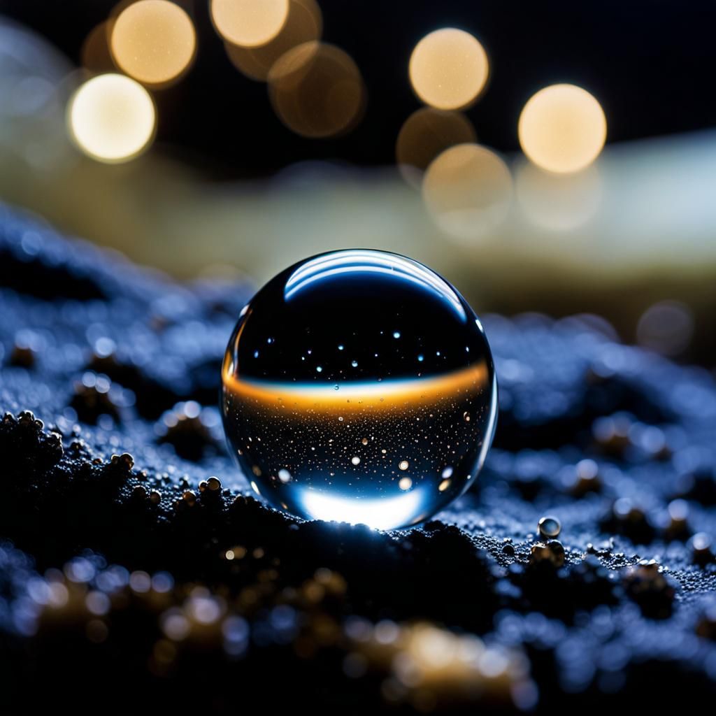 Water Droplet Reflecting Galaxies in Space