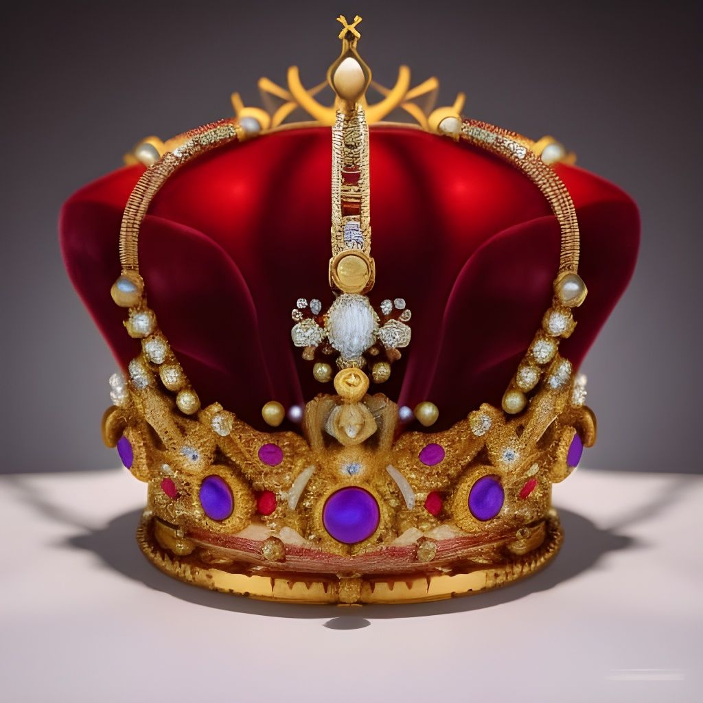 Detailed Steampunk Crown with Gems on Velvet