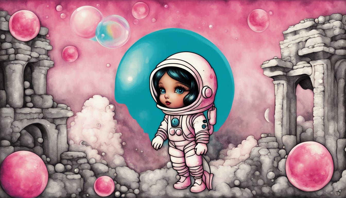Kawaii Astronaut Discovers Lunar Ruins