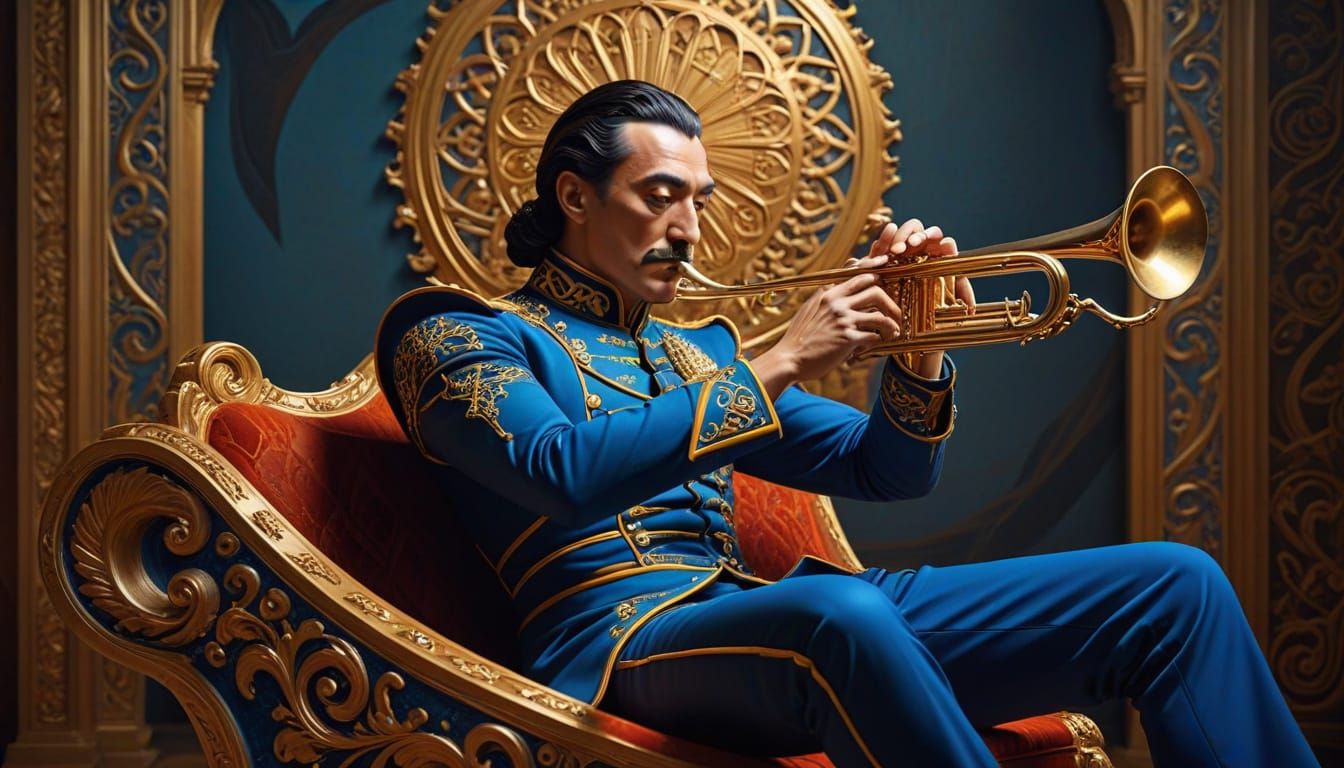 Vibrant Warrior Chariot in Art Deco Style