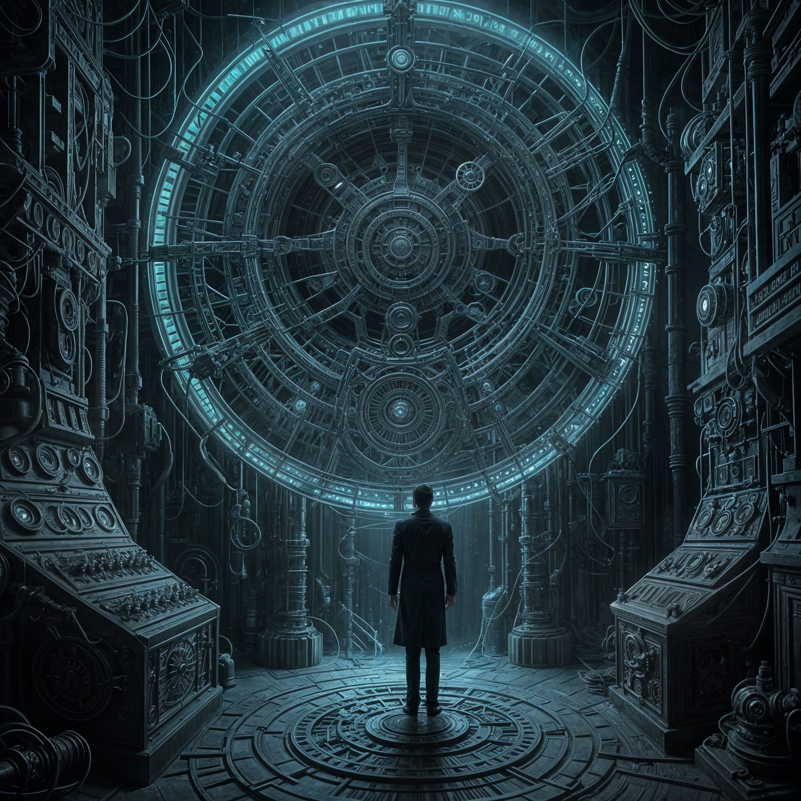 Time-Machine in Laboratory, Shrouded in Mysterious Light