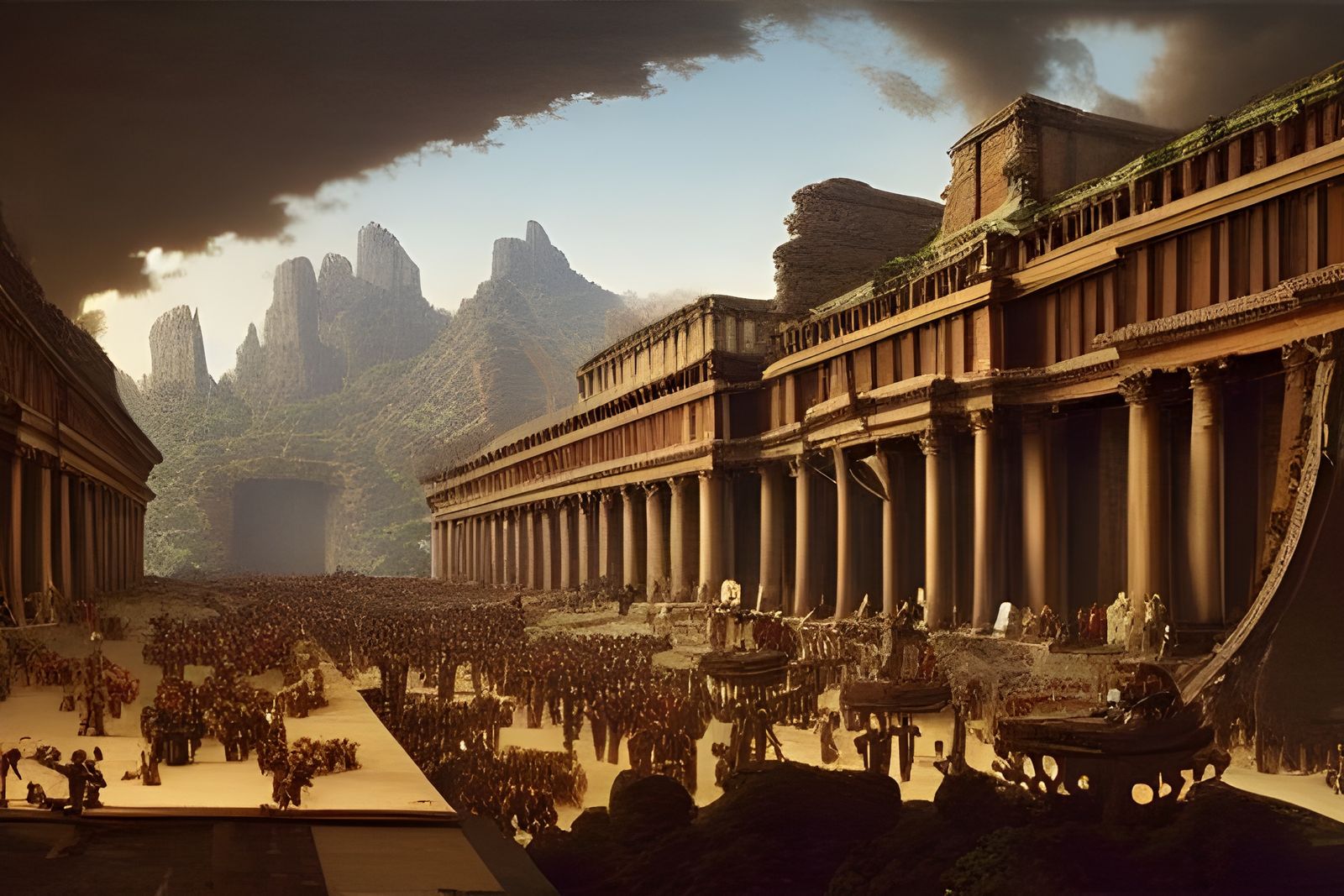 Detailed Collapsed Empire in Hyperrealistic Style