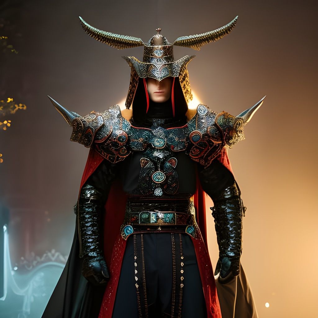 Demonic Orc Dragon Knight Queen in Obsidian Armor