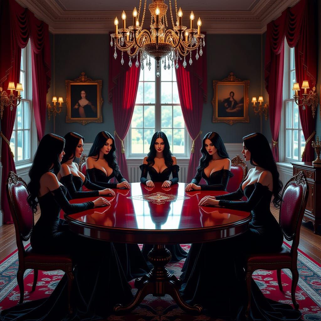 Kaleidoscope Art: Vampires in Victorian Drawing Room