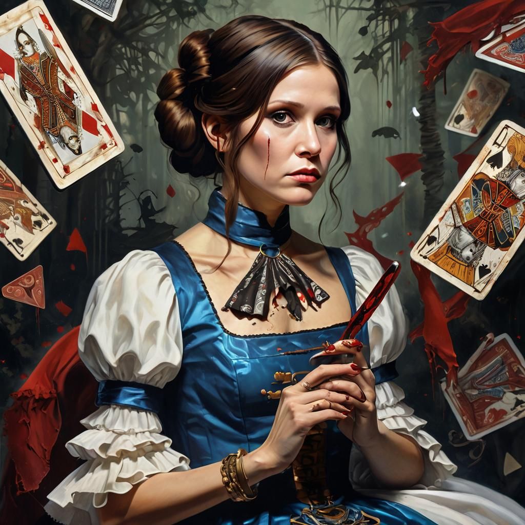 Carrie Fisher as Dark Alice in Wonderland