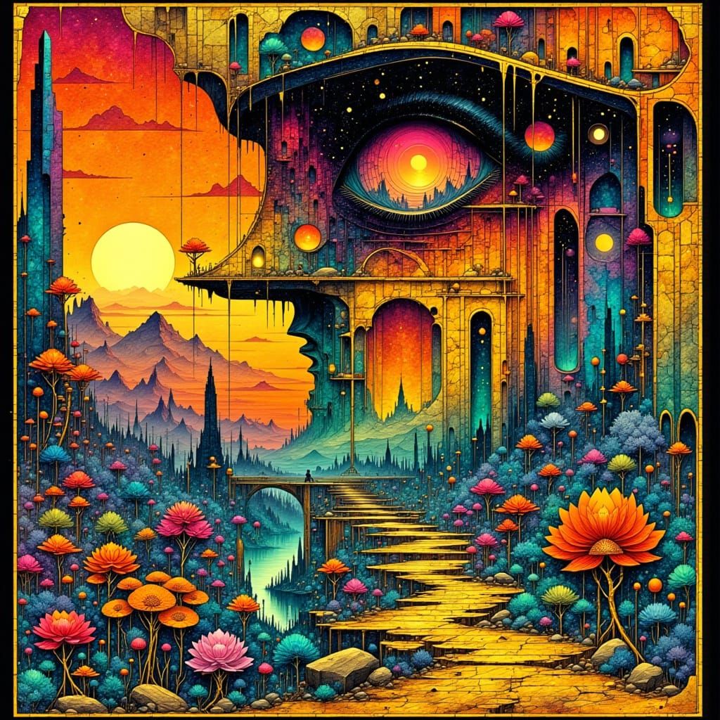 Art Deco Abstract Geometry with Metallic Accents