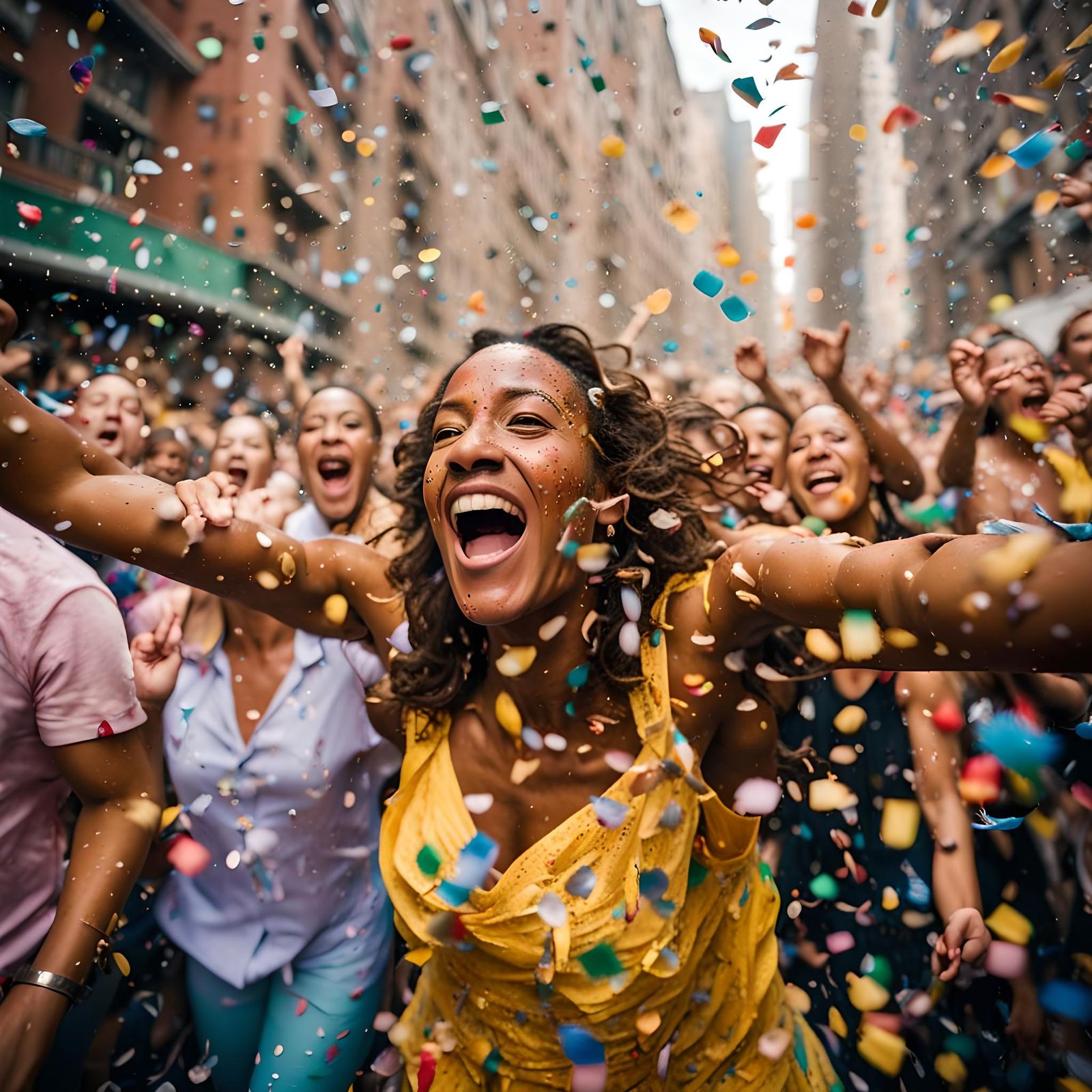A photo of vibrant scene depicting joyous celebrations with ...