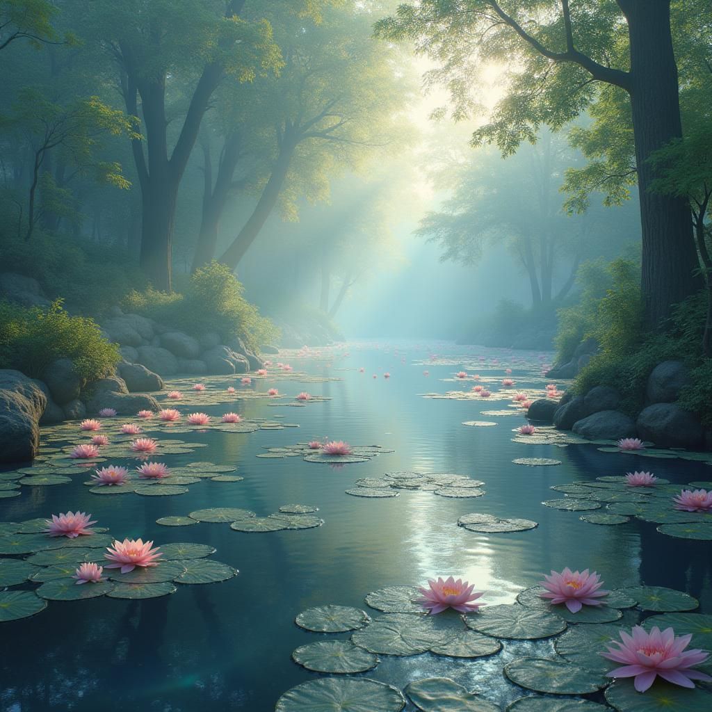 Mystical Realm in Impressionist Surrealist Style