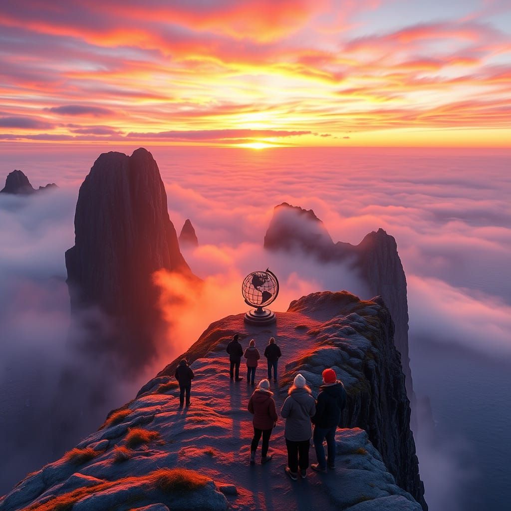 Majestic Nordkapp Landscape at Sunset, with Towering Cliffs ...