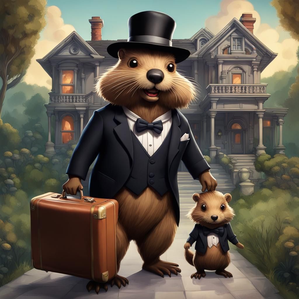 Plush Beaver's Visit to Haunted Mansion