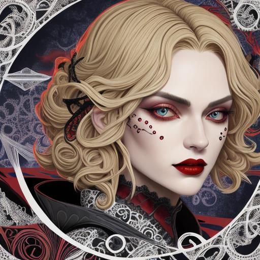 Vampire woman in red gloves 16