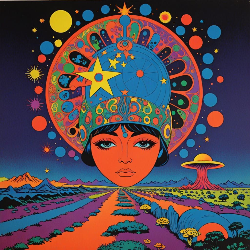 Psychedelic Rock Concert Poster in 1960s Style