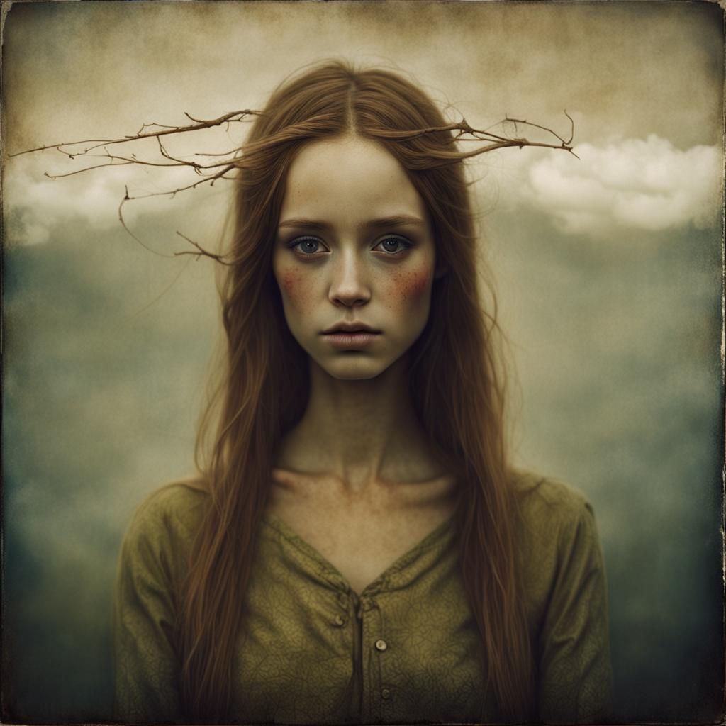 Ethereal Double Exposure Portrait: Human and Elf