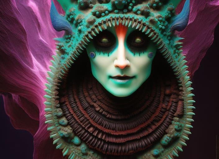 Gothic Vampire Portrait in Surrealist Style