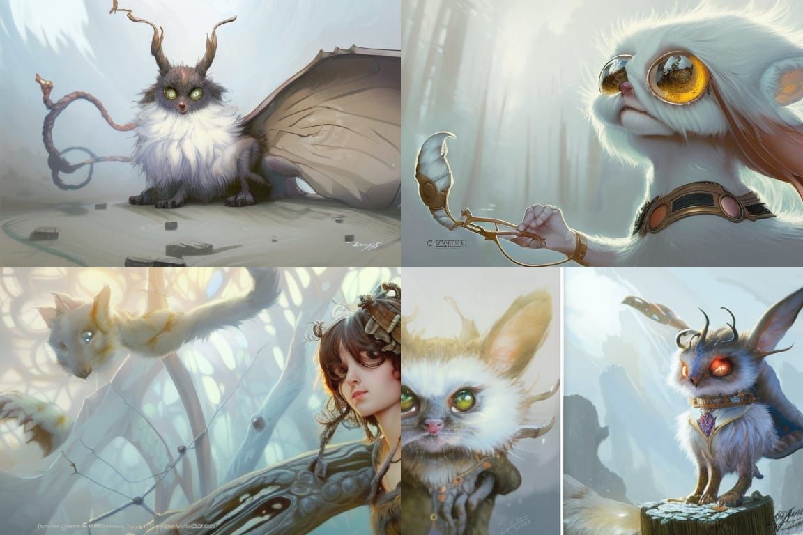 Fluffy Creature Portrait in Comic Book Art Style