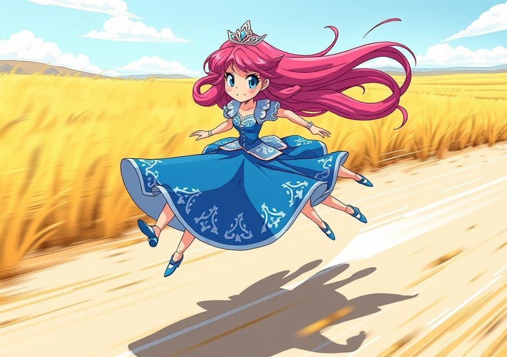 Princess Runs at Super Speed Across Plains