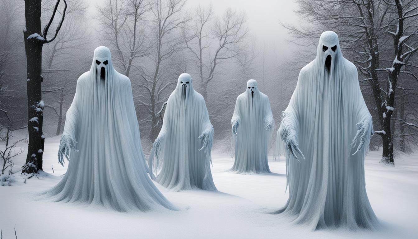 Ethereal Snow Wraiths Emerging from Blizzard