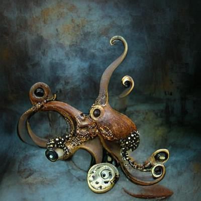 Steampunk Octopus Digital Art
