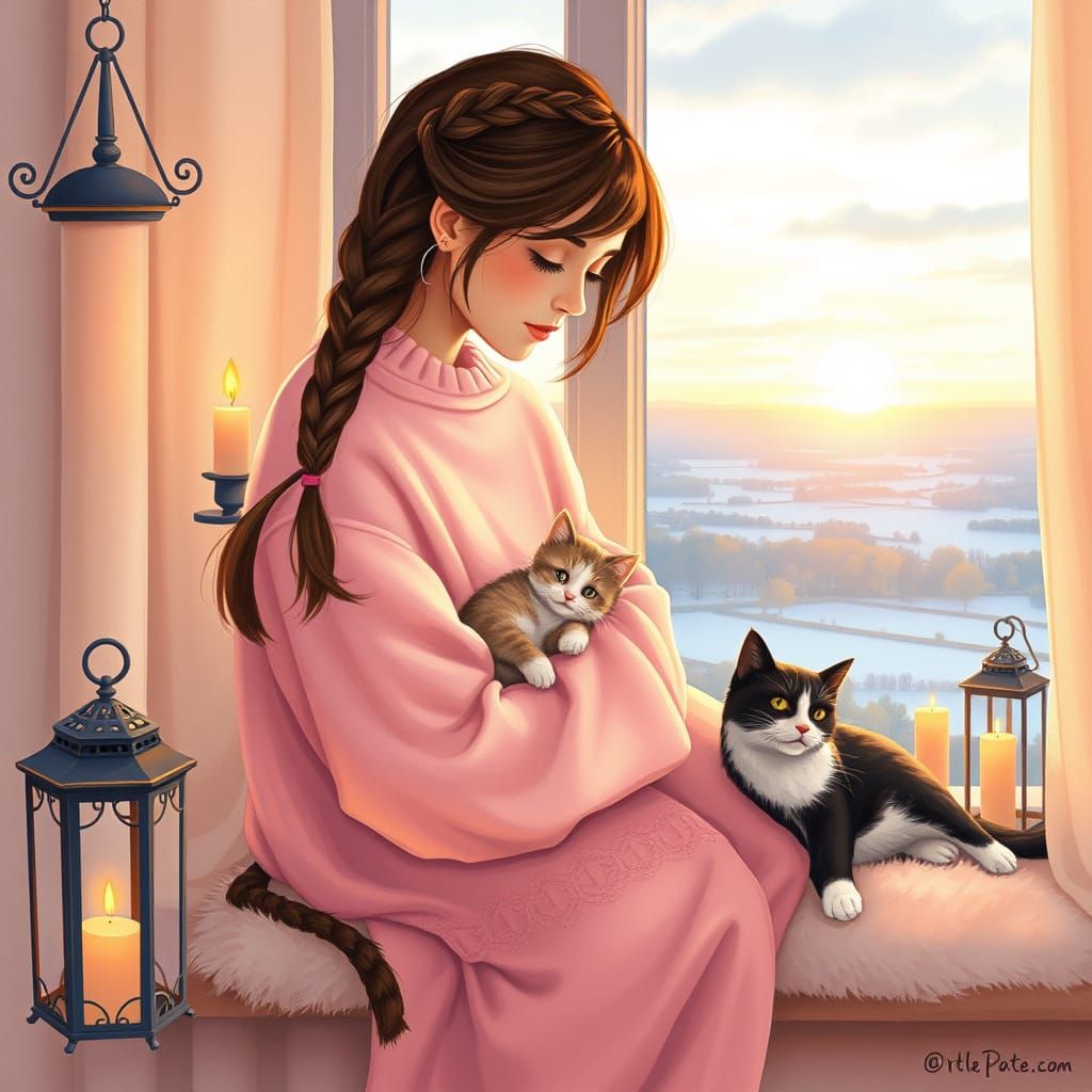 a cozy and warm scene filled with an atmosphere of calm and comfort