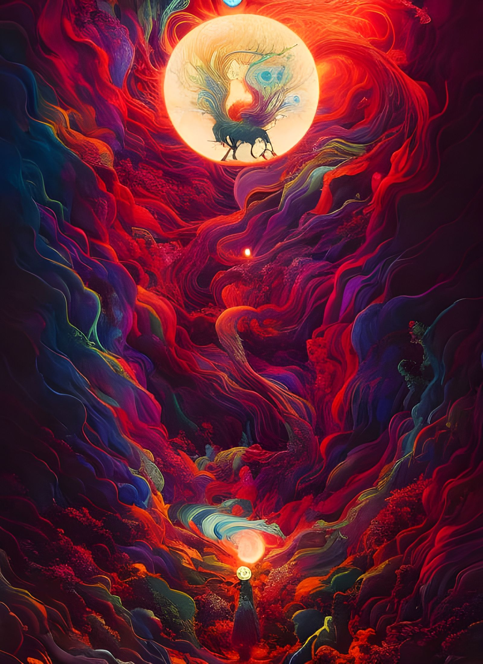 Galactic Skull Explosion in Dark Fantasy Art