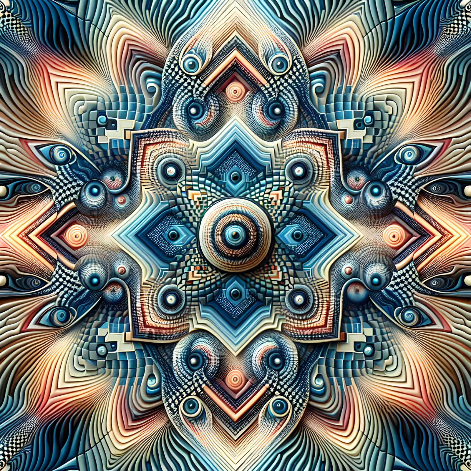 Glassmorphism with Op-Art and Sacred Geometry