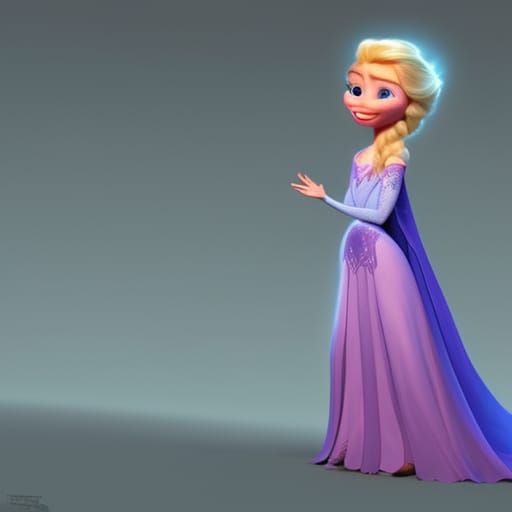 Elsa in 3D Digital Art Style